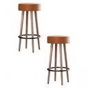 Ver imagem 1 de Kit Conjunto 2 Banquetas Malibu Pés Palito Estofado para Area Gourmet Cozinha Bar Balcao Bistro