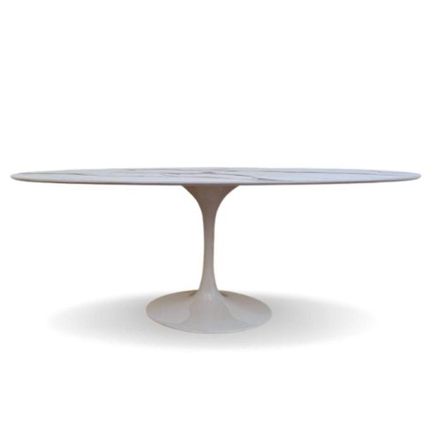 Mesa de Jantar Tulipa Saarinen Oval 2.35x122cm Testurizado Marmore