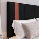 Ver imagem 6 de Kit 2 Mesinhas Preto/cinamomo Nicho Prateleira Cabeceira Suspensa Cama Box Queen 1,60 Suede - Rpm