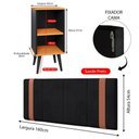 Ver imagem 7 de Kit 2 Mesinhas Preto/cinamomo Nicho Prateleira Cabeceira Suspensa Cama Box Queen 1,60 Suede - Rpm