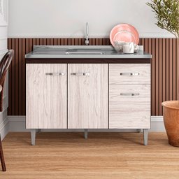 Balcão Gabriela 1,20 M Ajl Móveis Cor Castanho - 1