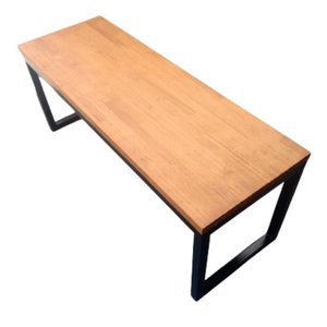 Banco Estilo Industrial Multiuso com Tubos de Ferro e Madeira Pinus Maciça de 2,4 Cm de Espessura