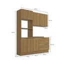 Ver imagem 3 de Armário de Cozinha Compacta Torre Quente 100% Mdf 190cm Nogueira Celeste Kappesberg