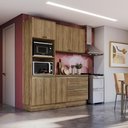 Ver imagem 1 de Armário de Cozinha Compacta Torre Quente 100% Mdf 190cm Nogueira Celeste Kappesberg
