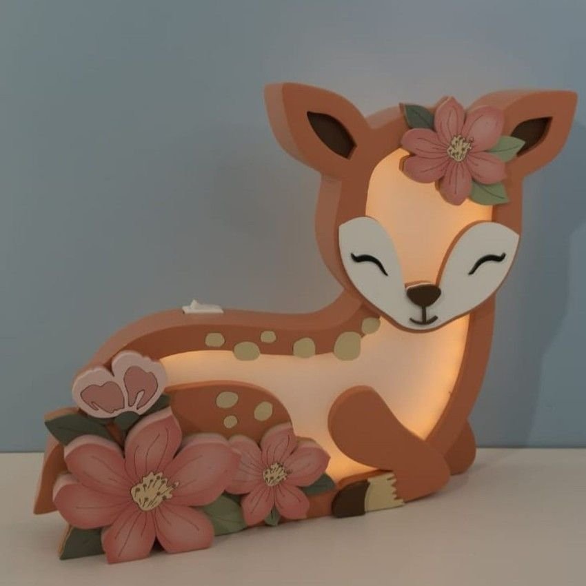 Luminária Bambi Coleção Happy - LCH-01 BH BABY KIDS Bateria 9V - 4