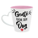 Ver imagem 1 de Kit Caneca Drop Coracao Bicolor Rosa + Bandeja Coracao - Gente Legal Tem Dog - Pet Lovers