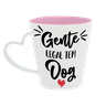 KIT CANECA DROP CORACAO BICOLOR ROSA + BANDEJA CORACAO - GENTE LEGAL TEM DOG - PET LOVERS - 1
