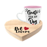 KIT CANECA DROP CORACAO BICOLOR ROSA + BANDEJA CORACAO - GENTE LEGAL TEM DOG - PET LOVERS - 3