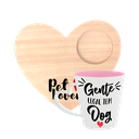 Ver imagem 4 de Kit Caneca Drop Coracao Bicolor Rosa + Bandeja Coracao - Gente Legal Tem Dog - Pet Lovers
