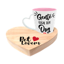 Ver imagem 3 de Kit Caneca Drop Coracao Bicolor Rosa + Bandeja Coracao - Gente Legal Tem Dog - Pet Lovers