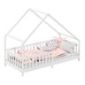 Cama Montessoriana Madeira Maciça Casa com Estrado Cora Branco Idimex - 11