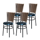 Ver imagem 1 de Kit 4 Cadeiras Cozinha Hawai Cappuccino Assento Estampado:floral Preto