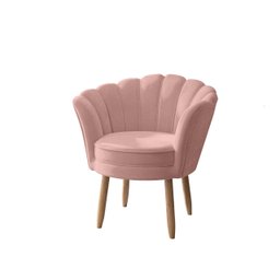 Kit 1 Namoradeira e 2 Poltronas Pétala Decorativas Veludo Rose - Visalar - 3