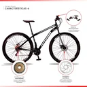 Ver imagem 2 de Bicicleta Aro 29 Bike Aço 21 Marchas Velocidades Freio a Disco:cinza