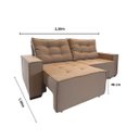 Ver imagem 2 de Sofá Estofado Macio Maestro Retrátil Reclinável em Linho 220:cinza Médio