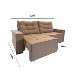 Sofá Estofado Macio Maestro Retrátil Reclinável em Linho 220:cinza Médio - 2