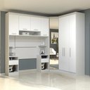 Ver imagem 1 de Guarda Roupa Solteiro Modulado Cp03 Taiga Branco L01 - Mpozenato