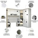 Ver imagem 2 de Guarda Roupa Solteiro Modulado Cp03 Taiga Branco L01 - Mpozenato
