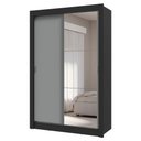 Ver imagem 3 de Guarda-roupa Solteiro 2 Portas de Correr com Espelho 4 Gavetas Preto/cinza Vivare Plus Madesa