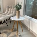 Ver imagem 2 de Mesa de Apoio Lateral Mesinha Decorativa para Sala e Quarto Branca