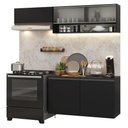 Ver imagem 1 de Armário de Cozinha Compacta 200 Cm Suspenso Preto Nice Madesa 07 Preto