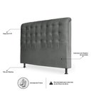 Ver imagem 3 de Cabeceira Estofada Cama Box Casal King Louise 195cm Suede Cinza - Desk Design