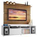 Ver imagem 2 de Rack Madesa Cancun e Painel para TV até 65 Polegadas Branco/Rustic 095Z Cor:Branco/Rustic
