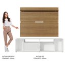 Ver imagem 6 de Rack Madesa Cancun e Painel para TV até 65 Polegadas Branco/Rustic 095Z Cor:Branco/Rustic
