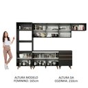 Ver imagem 6 de Armário de Cozinha Completa 320cm Preto/Rustic Reims Madesa XA01