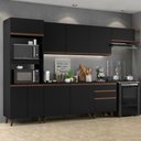 Ver imagem 1 de Armário de Cozinha Completa 320cm Preto/Rustic Reims Madesa XA01