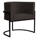 Ver imagem 1 de Poltrona Decorativa Sala Estar Recepção Escritório Luana Base Preta Veludo Marrom - Montanaris Decor