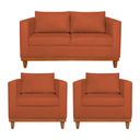 Ver imagem 1 de Kit Sofá 3 Lugares e 2 Poltronas Europa 180 cm Estilo Conforto e Elegância Suede Terracota