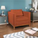 Ver imagem 3 de Kit Sofá 3 Lugares e 2 Poltronas Europa 180 cm Estilo Conforto e Elegância Suede Terracota