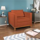 Ver imagem 3 de Kit Sofá 3 Lugares e 2 Poltronas Europa 180 cm Estilo Conforto e Elegância Suede Terracota