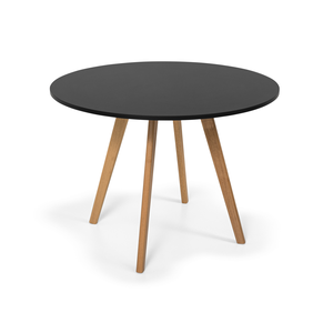 Mesa de Jantar Redonda London 80cm - Napole Decor Tampo Preto
