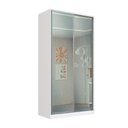 Ver imagem 1 de Guarda Roupa Solteiro Branco Espelho 2 Portas de Correr 120x59,8x235cm Rc2005 Emovell