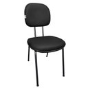 Ver imagem 1 de Cadeira Secretaria Fixa 3/4 Preto sem Braço 4 Pes Couro - Lorenzzo