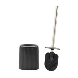 Escova sanitária silicone suporte cerâmica preto - Oikos - 1
