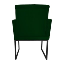 Kit 02 Poltronas Klara Base Ferro Preto Suede - Estopar Kit Klara Base Preta Suede Verde - 5