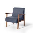 Ver imagem 2 de Conjunto Poltrona Estofada Júlia com Puff Redondo Berlim Azul – Straub Web