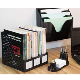 PORTA REVISTA TRIPLO ORGANIZADOR DE PASTA LIVROS REVISTA 3 DIVISORIAS DE MESA ESCRITORIO CADERNO - 2