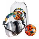 Ver imagem 1 de Kit Torcedor Autista com Abafador 26 Branco Mochila e Bola de Futebol