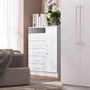 Ver imagem 2 de Cômoda Rubi 5 Gavetas 1 Porta 1 Prateleira - Casajá - Branco