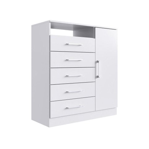 Cômoda Rubi 5 Gavetas 1 Porta 1 Prateleira - Casajá - Branco