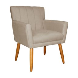 Poltrona Cecília para Sala de Jantar Suede - Vallisa Decor:capuccino - 1