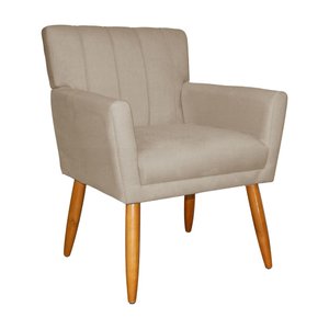 Poltrona Cecília para Sala de Jantar Suede - Vallisa Decor:capuccino