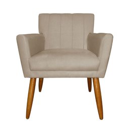 Poltrona Cecília para Sala de Jantar Suede - Vallisa Decor:capuccino - 2