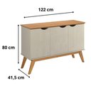 Ver imagem 5 de Aparador Buffet Prism 3 Portas MDF e MDP 122cm Off White e Cinamomo