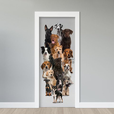 Adesivo de Porta - Dogs
