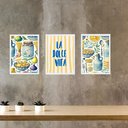 Ver imagem 1 de Kit 3 Quadros Cozinha Italiana - La Dolce Vita 33x24cm:moldura Branca